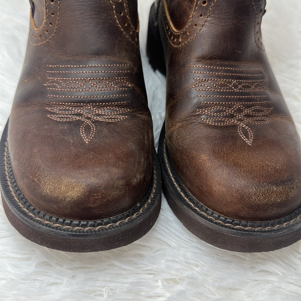 ❌SOLD❌Justin Gypsy Gemma 8" Western Boots Brown Green Festival Boho Rodeo Cowb… - Picture 4 of 11
